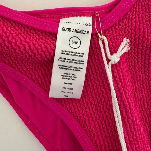 Good American Always Fits Khloe Bikini in Pink Glow002, Size Small / Medium - Picture 9 of 11